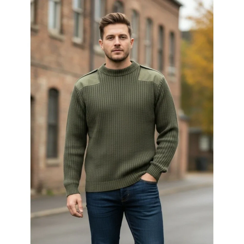 NWT US Military DSCP Sweater Mens 36 Army Green Valor Collection Wool Commando